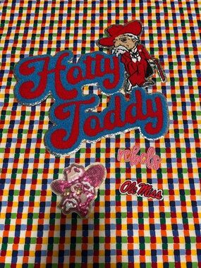 Ole Miss Hotty toddy Kids Patch Set in Red and Blue